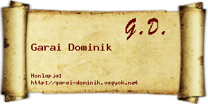 Garai Dominik névjegykártya